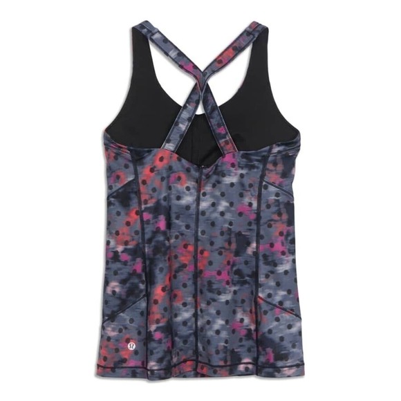 Lululemon Kanto Catch Me Tank Top Polka Dot Size 4 Windy Blooms Regal Plum Soft - Picture 6 of 10